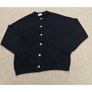 Vintage n.peal SCOTLAND Womens medium 100% Cashmere Sweater cardigan black